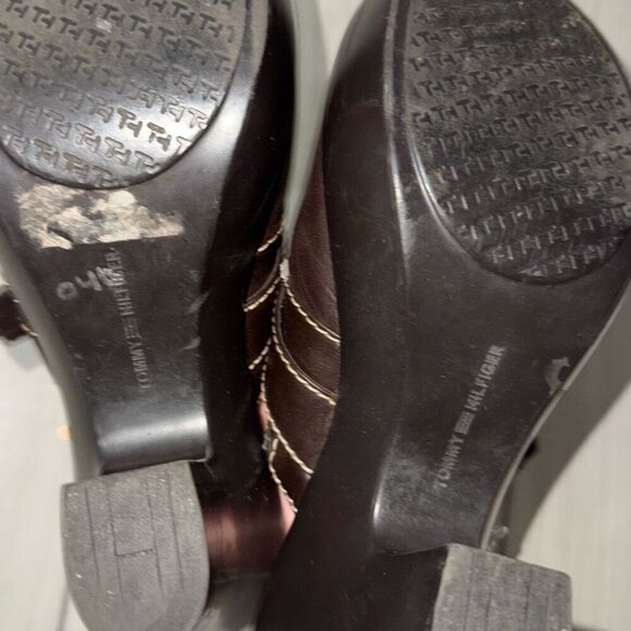 Tommy Hilfiger Millie clog heels brown buckle size 8 Barely worn. In great con - Picture 7 of 9